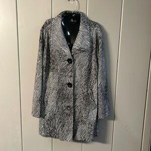 Nomadic Traders Black White Cardigan Sweater Jacket Women's XL